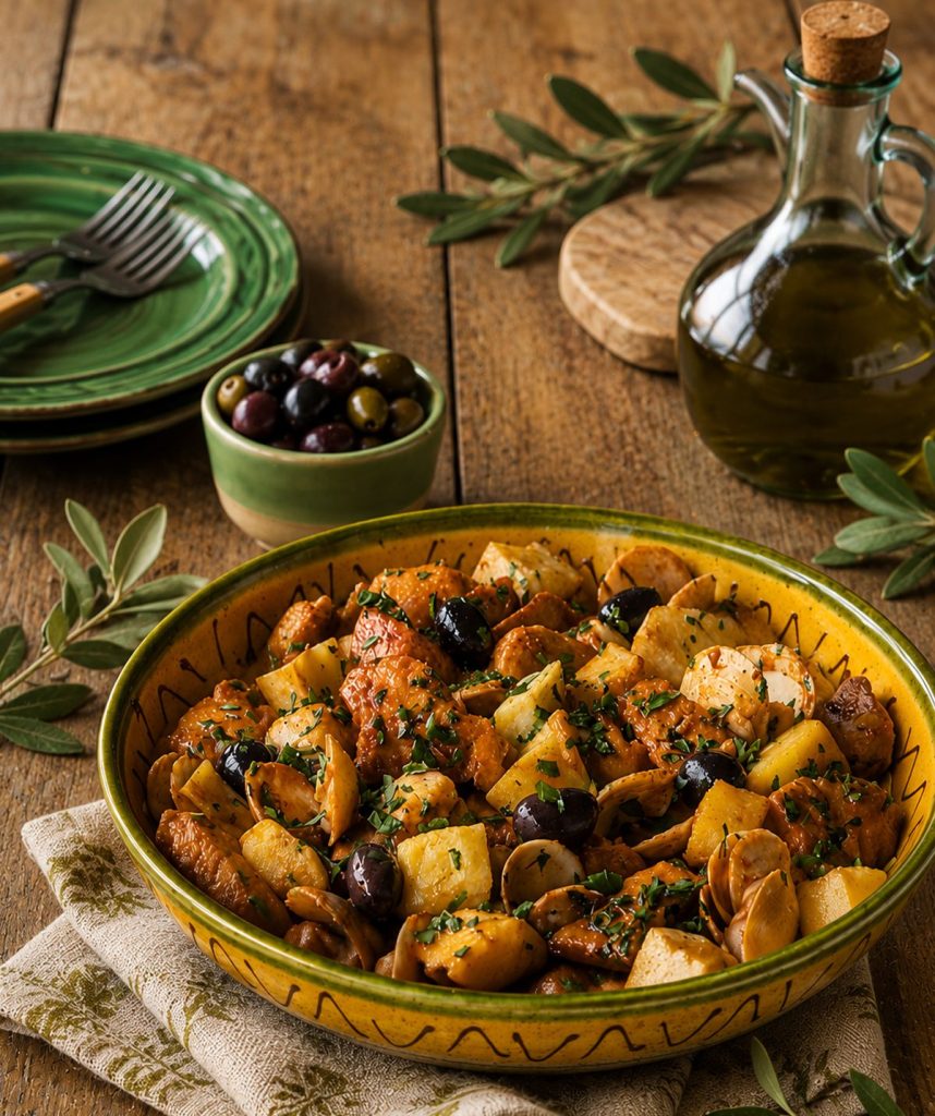 Prato de comida tradicional: Prato tradicional alentejano preparado na cozinha da Herdade da Boavista